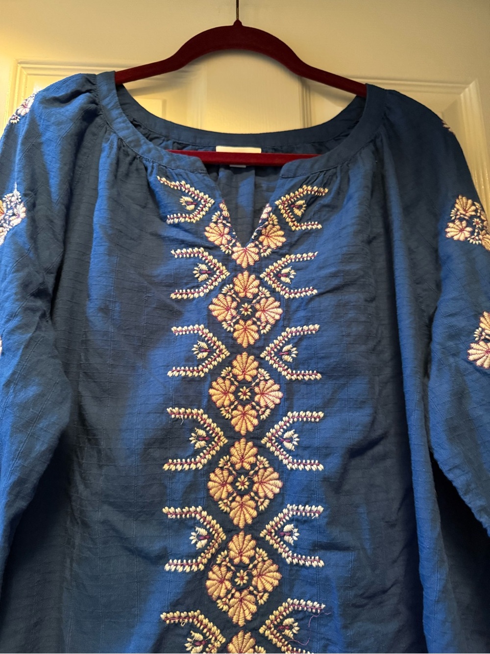 J. JILL Boho Embroidered Peasant Top-XL Tall - Picture 5 of 10